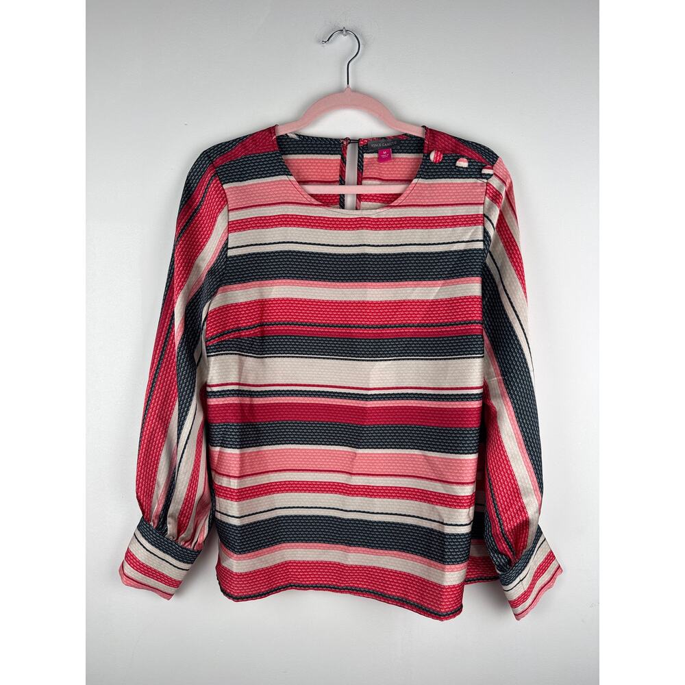 Vince Camuto Striped Multi Color Blouse Sz.M